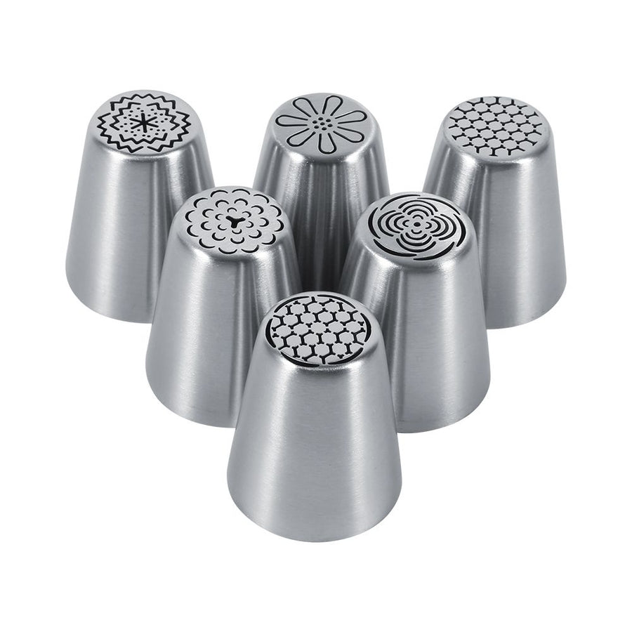 6PCS Stainless Steel Flower Cake Icing Piping Nozzles Decorating Tips Pastry DIY Baking Tools