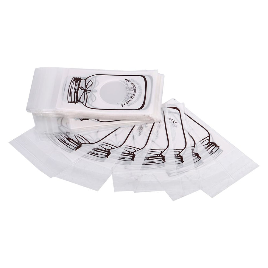 100pcs/Pack Lovely Plastic Candy Biscuit Cookies Gift Packaging Bag Party Supplies (White)