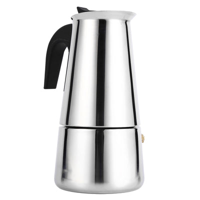 Stainless Steel Percolator Moka Pot Coffee Maker Stove Home Office Use (300ml)