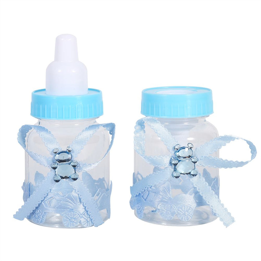 50Pcs Candy Chocolate Bottles Box For Baby Shower Party Favors Gifts Decorations (Blue)