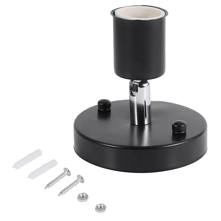 E27 Modern Vintage Ceiling Light Wall Mounted Lamp Bulb Holder Socket 180° Rotating Black