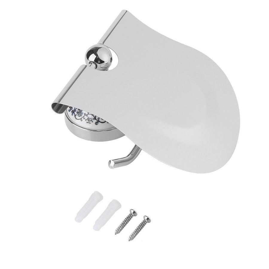 1PC Polished Bathroom Toilet Roll Paper Holder Rack Wall Mounted Tissue Cover Silver