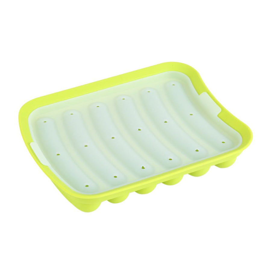 Silicone Sausage Hot Dog Making Mold With 6 Cavity DIY Cake Baking Kitchen Tools Green