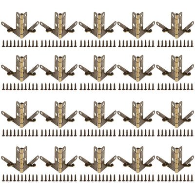 20pcs 90° Angle Support Spring Hinge for Small Jewelry Wine Case Watch Box Wooden Lid (Bronze)