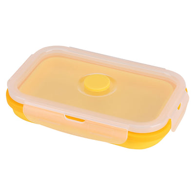 500ml Silicone Collapsible Portable Lunchbox Bowl Folding Food Storage Container Yellow