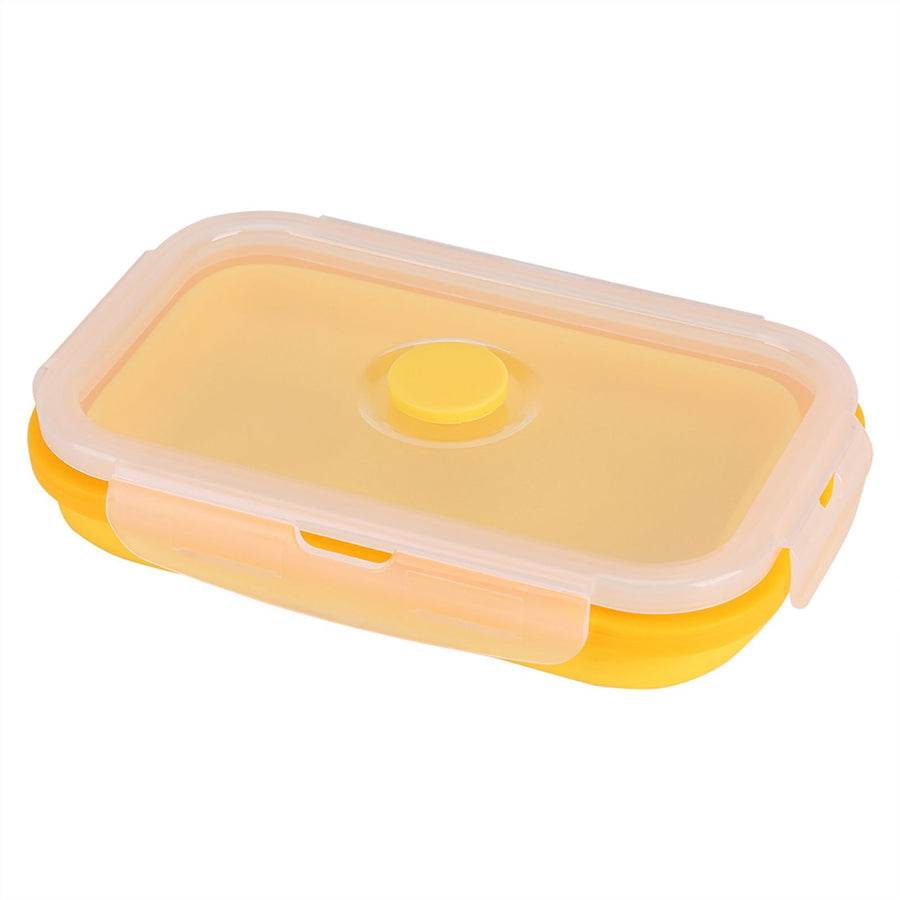 500ml Silicone Collapsible Portable Lunchbox Bowl Folding Food Storage Container Yellow