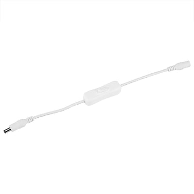 5Pcs 28.5cm DC Power Adapter Connector Inline with ON/OFF Switch for LED Strip Lights White