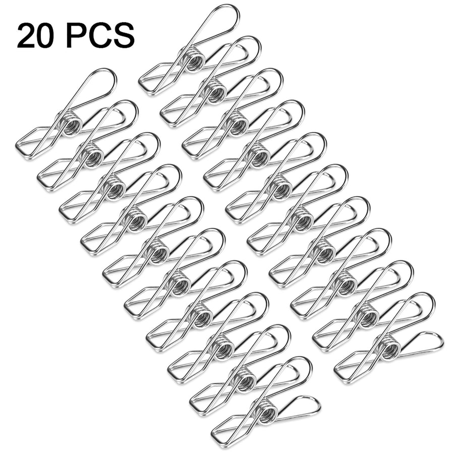 20pcs Stainless Steel Clothes Pegs Household Socks Underwear Drying Rack Clip Holder