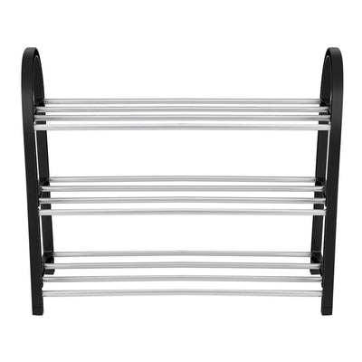 Plastic Aluminum Metal Standing Shoe Rack DIY Shoes Storage Shelf Home Organizer 3 Tiers