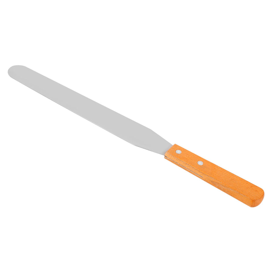 Stainless Steel Wood Straight Spatula Cake Icing Decorating Smooth Tool for Baking Pastry
