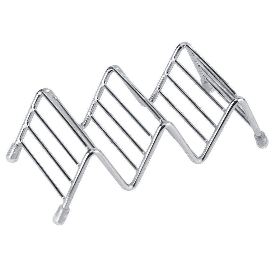 Wave Shape Stainless Steel Mexican Taco Holder Display Stand Shell Rack 2-3 Slot