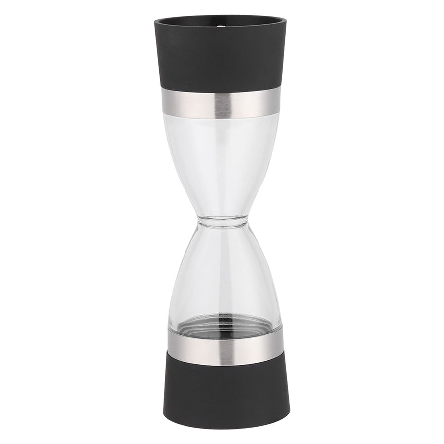 2 in 1 Double ended Manual Kitchen Salt & Pepper Mill Grinder Adjustable Ceramic Rotor Black