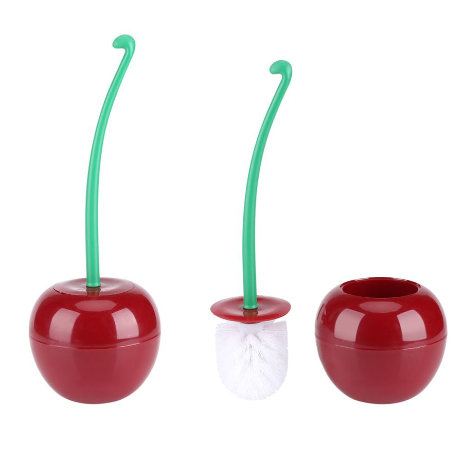 Cherry - Shape Cleaning Toliet Brush Holder Standing Set Lavatory Bathroom Tool