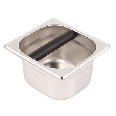 Stainless Steel Espresso Knock Box Container with Rubber Bar for Coffee Machine S