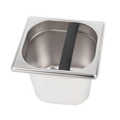 Stainless Steel Espresso Knock Box Container with Rubber Bar for Coffee Machine L