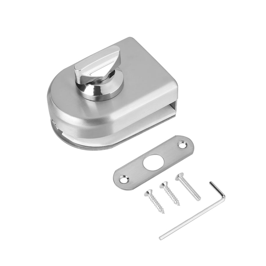 10~12mm Stainless Steel Glass Door Lock Latch Rotary Knob Open/Close Home Hotel Bathroom Use