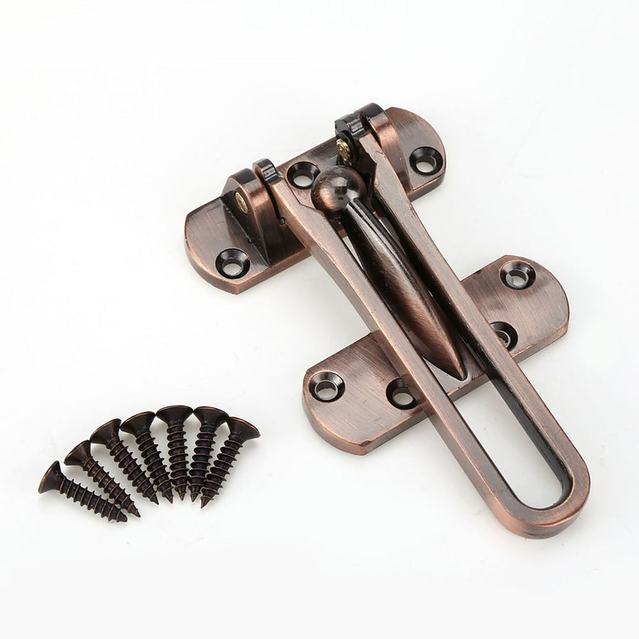 Heavy Duty Zinc Alloy Safety Guard Security Door Lock Latch for Home Hotel Door (Red Bronze)