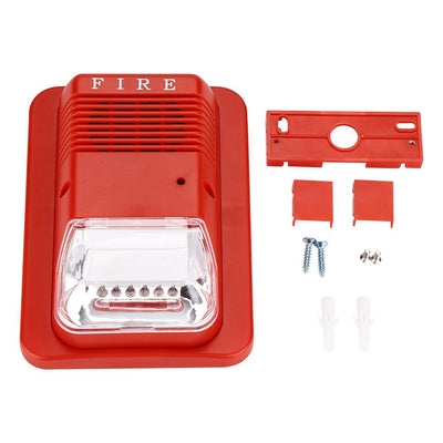 Sound & Light Fire Alarm Warning Strobe Horn Alert Safety System Sensor for Home Office Hotel