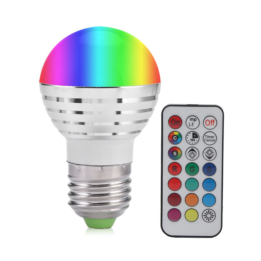 E27 3W RGB LED Color Changing Candle Light Lamp Bulb Remote Control Kit