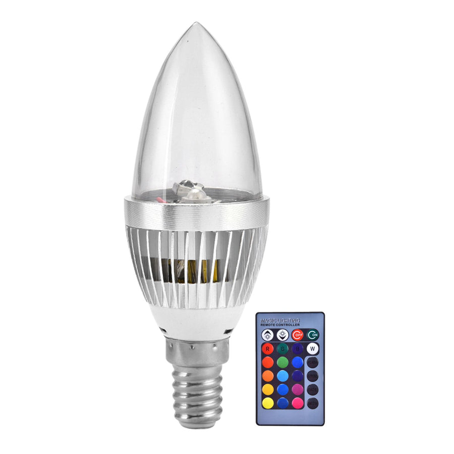 E14/E12 3W RGB LED Color Changing Candle Light Lamp Bulb Remote Control Kit E14
