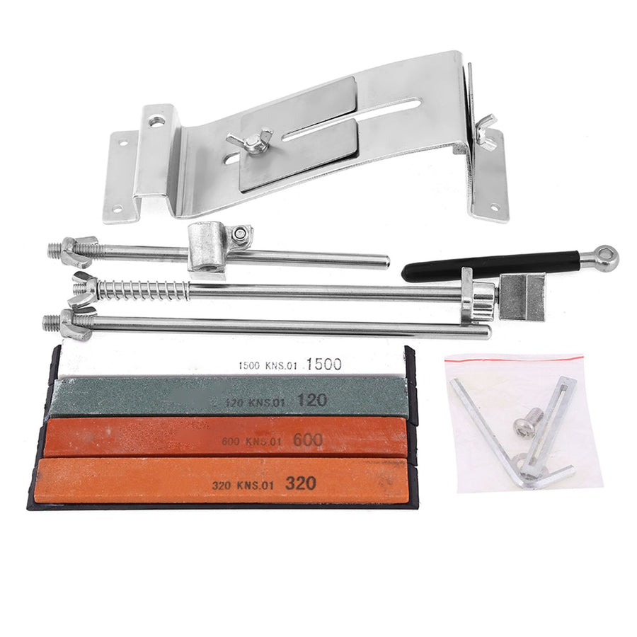 Stainless Steel Fix angle Sharpening System 4 Whetstones Kitchen Knife Sharpener Tool