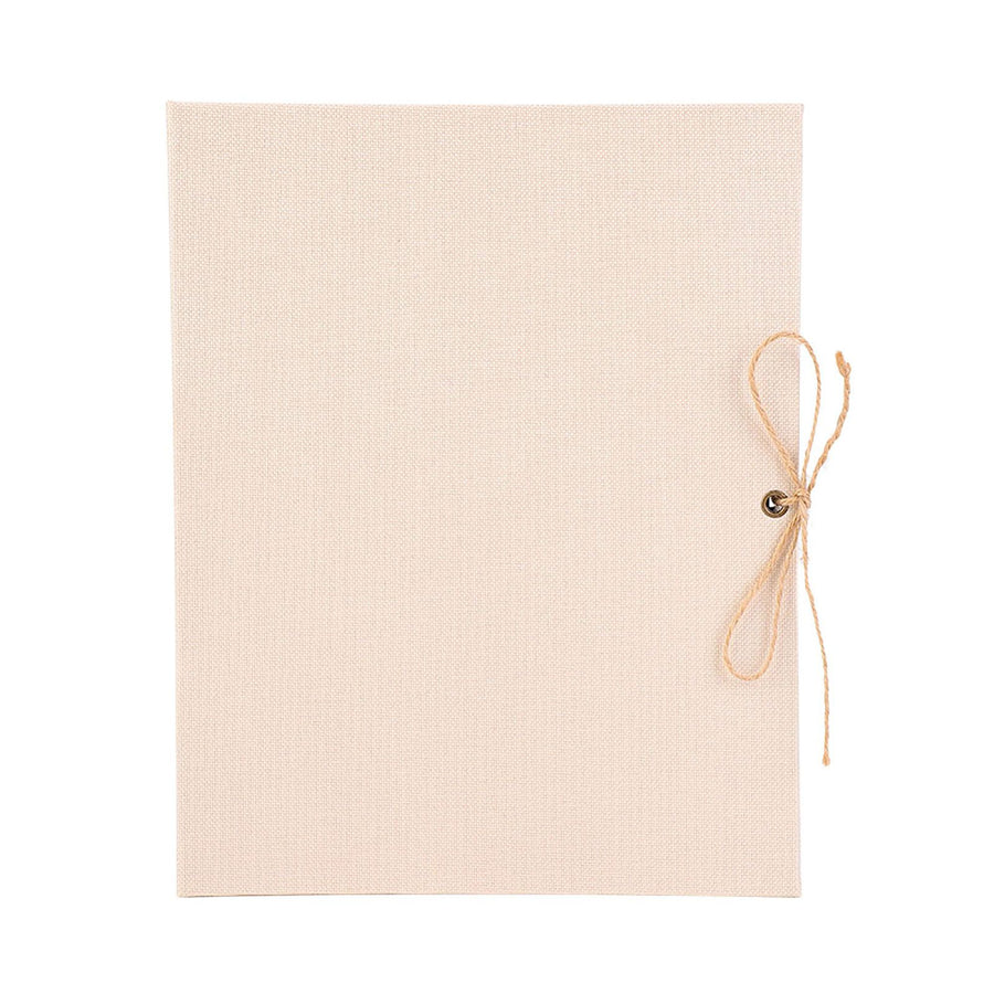 Creative Linen DIY Craft Card Album Scrapbook Simple Loose Leaf with Rope Strap 30 Pages(Beige)