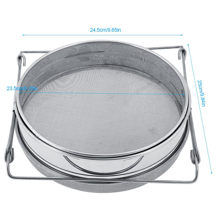 Stainless Steel Beekeeping Double Honey Sieve Strainer Extractor Filter Mesh Screen Equipment