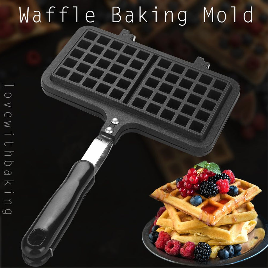 Dual Head Household Kitchen Gas NOn Stick Waffle Maker Pan Mould Mold Press Plate Baking Tool