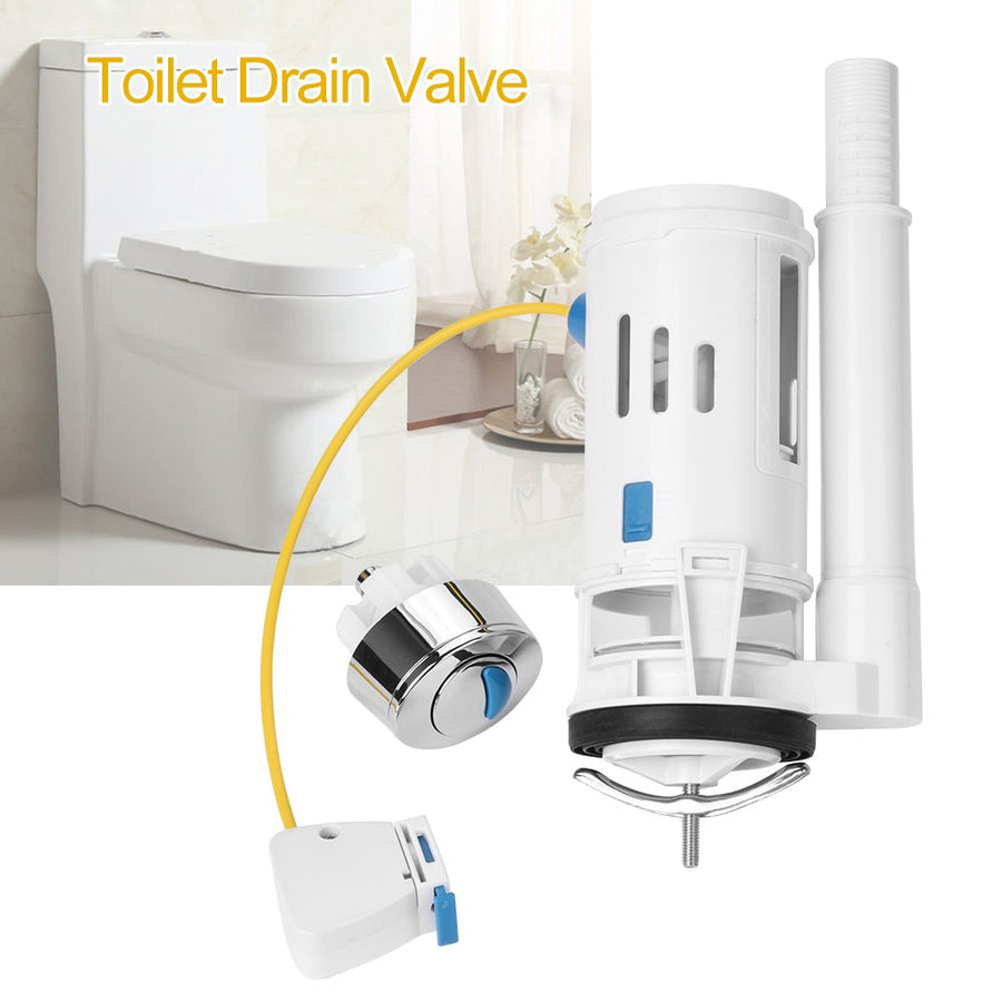 ABS Toilet Fitting Push Button Dual Drain Flush Valve Water Tank Accessory (One Piece Toilet)