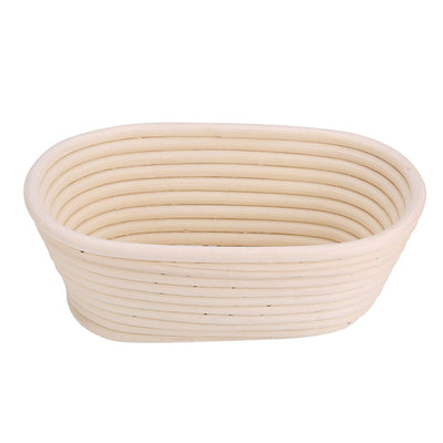 Handmade Unbleached Natural Cane Banneton Proofing Basket Dough Bread Baking Kit 21x13.5x8cm