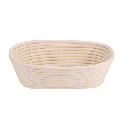 Handmade Unbleached Natural Cane Banneton Proofing Basket Dough Bread Baking Kit 25x14.5x8cm