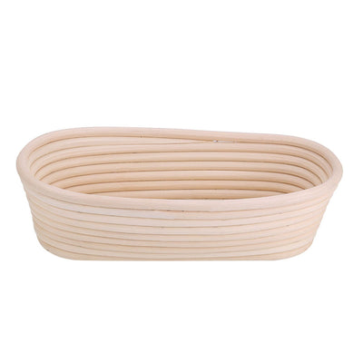 Handmade Unbleached Natural Cane Banneton Proofing Basket Dough Bread Baking Kit 27.5x14x8cm