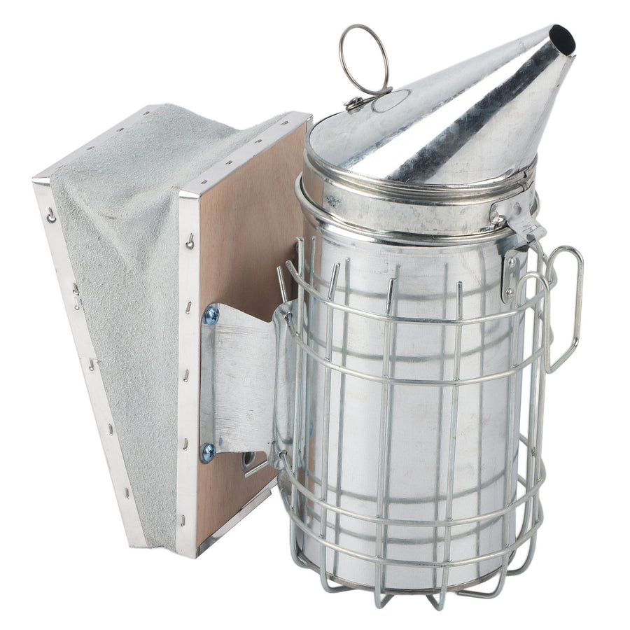 Bee Hive Smoker with Heat Shield Protection Board Iron Beekeeping Equipment