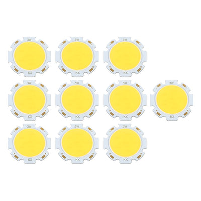 10pcs Round COB 3W High Power LED Chip Bulb Lamp Light Natural White