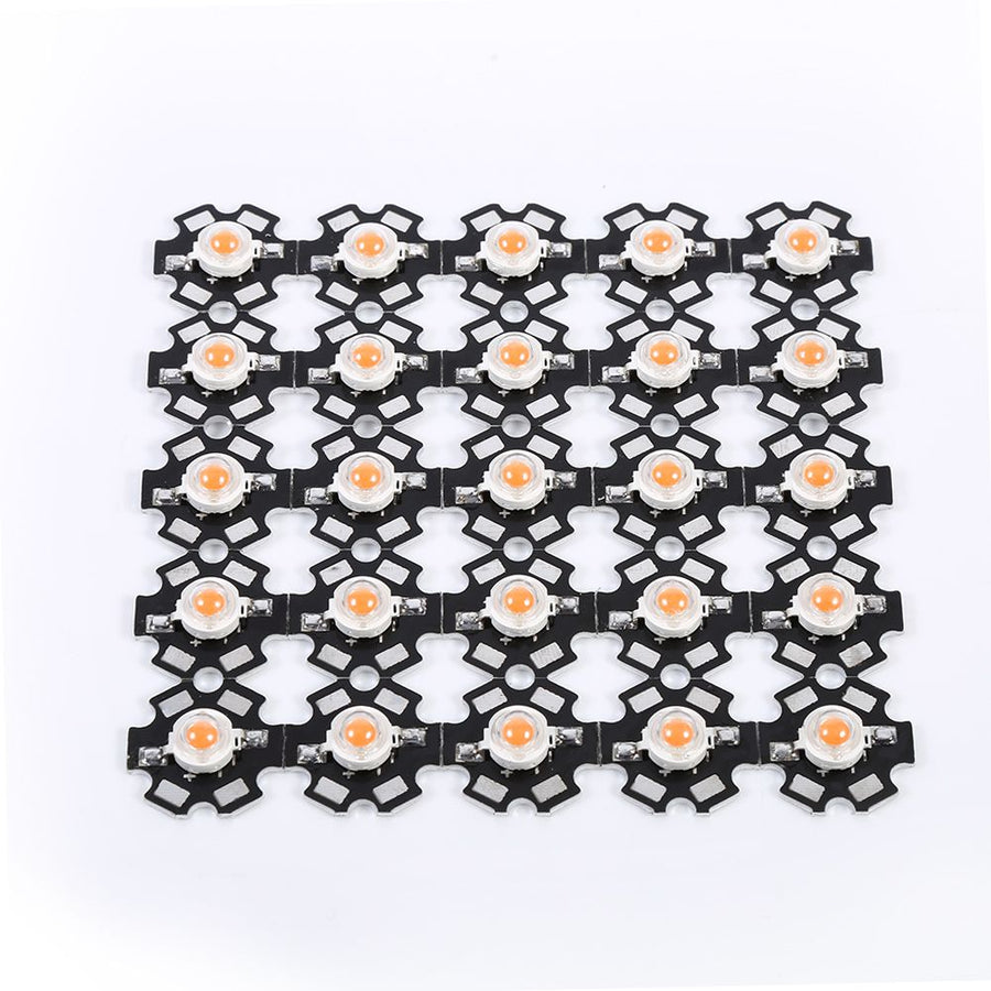 25Pcs/Pack 3W Full Spectrum 380nm-840nm Wavelength Led Plant Grow Light Chips (With 20mm PCB)