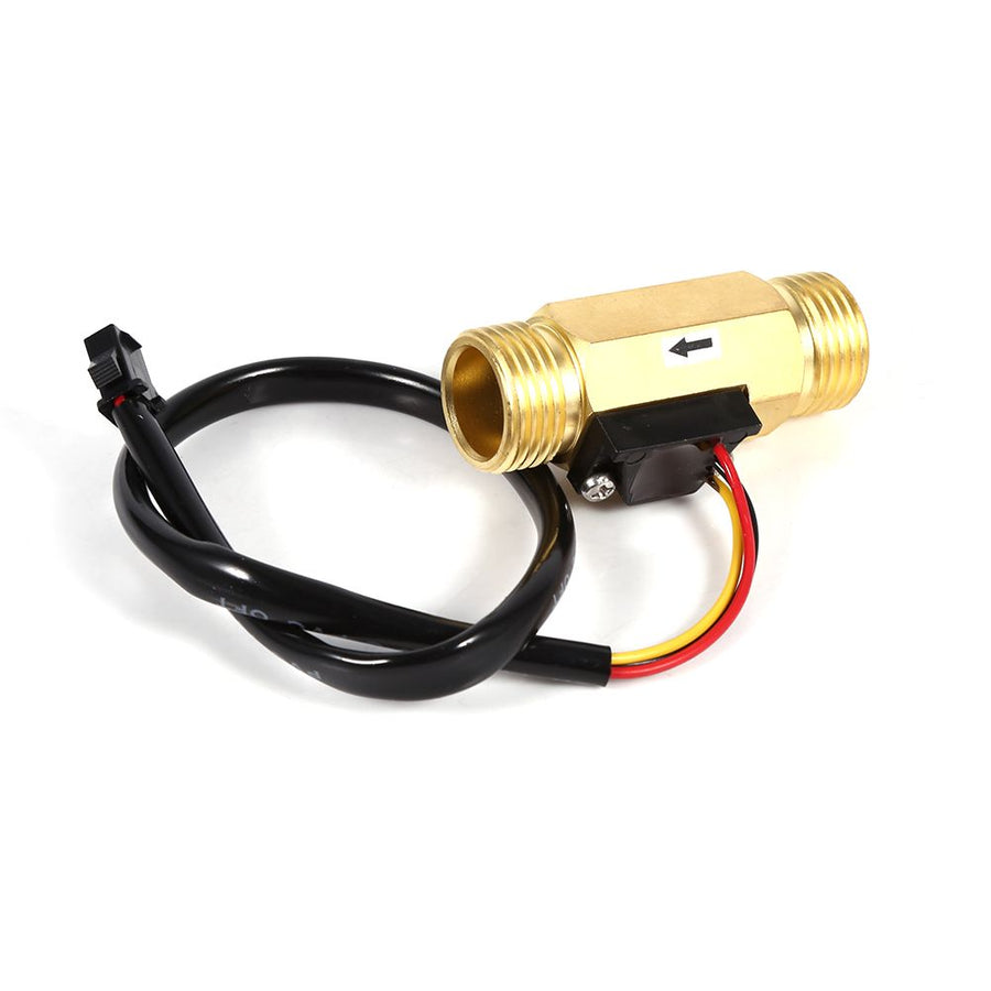1Pc New G1/2" Copper Hall Effect Liquid Water Flow Sensor Switch Flowmeter Meter 1-30L/min
