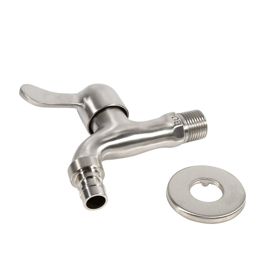 G1/2'' Washing Machine Tub Tap 304 Stainless Steel Chrome Clod Water Faucet (Sharp Mouth)