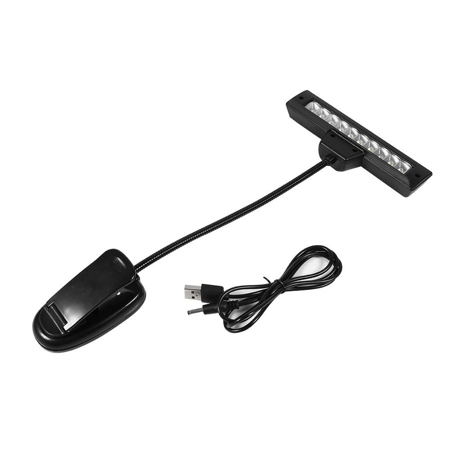 Portable 10 LED Clip on Music Stand Clamp Light Bedroom Desk Reading Lamp AC 110V ~220V 1#