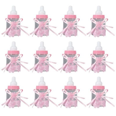 Candy Chocolate Bottles Box For Baby Shower Party Favors Gifts Decorations (12pcs Pink)