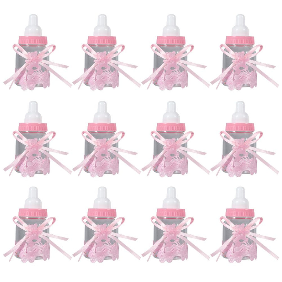 Candy Chocolate Bottles Box For Baby Shower Party Favors Gifts Decorations (12pcs Pink)