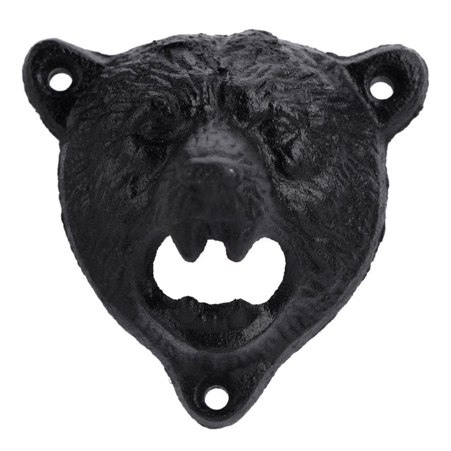 1Pc Cast Iron Bear Shape Wall Mounted Beer Soda Glass Bottle Cap Opener Kitchen Bar Tools Hot