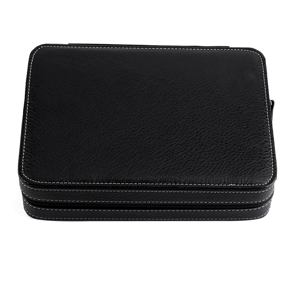 1Pc 8 Grids Watch Display Storage Box Portable Zippered Travel Collector Case Organizer (Black)