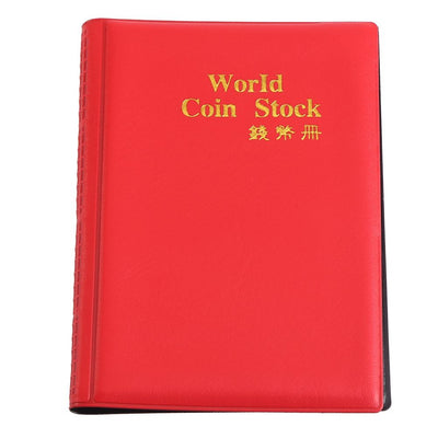 New 120 Pockets 10 Pages World Coin Storage Folder Album Money Collecting Holder Book Red