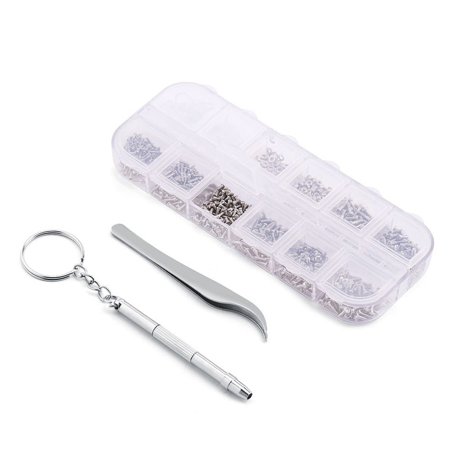 Eyeglass Sunglass Watch Repair Stainless Steel Screws Nuts Tool Kit Tweezer Screwdriver