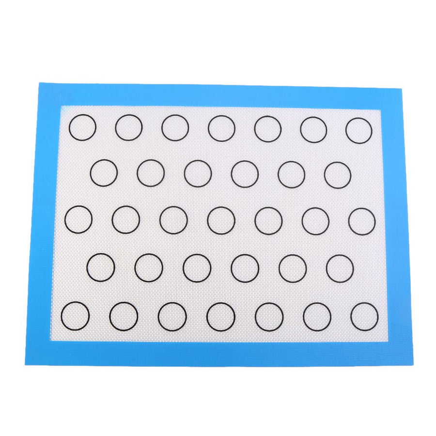 Nonstick Silicone Baking Mat Oven Pastry Liner Macaron Cake Cookie Sheet Kitchen (Blue)