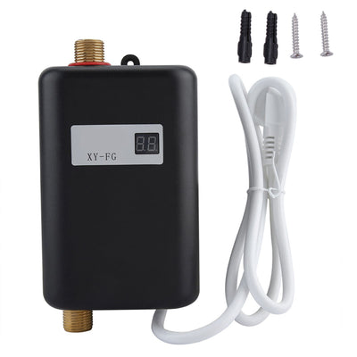 220V 3800W Mini Electric Tankless Instant Hot Water Heater Bathroom Kitchen Washing Black