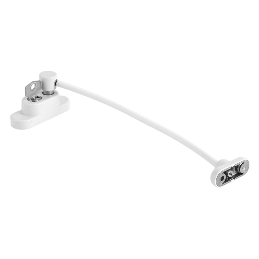 Zinc Alloy Window Door Opening Restrictor Cable Baby Child Safety Lock Catch Wire White