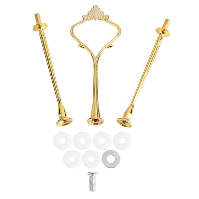 Multi tiers Cake Tray Stand Handle Fruit Plate Hardware Fitting Holder(3-tiers Crown Gold)