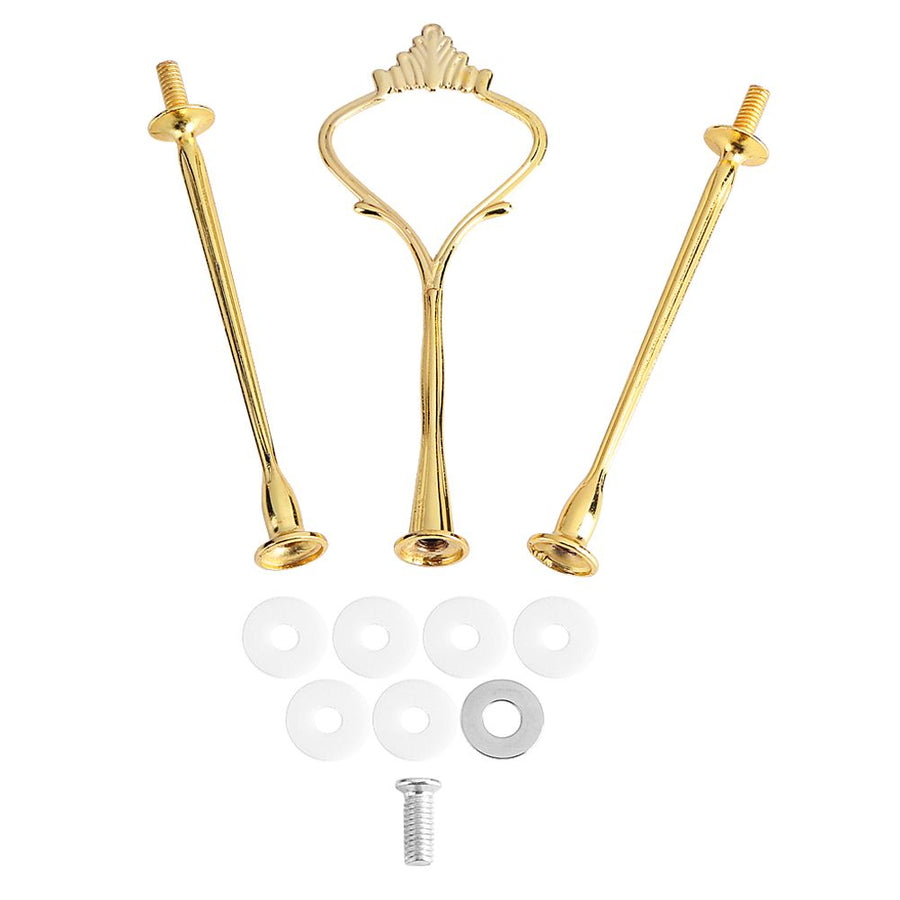 Multi tiers Cake Tray Stand Handle Fruit Plate Hardware Fitting Holder(3-tiers Crown Gold)