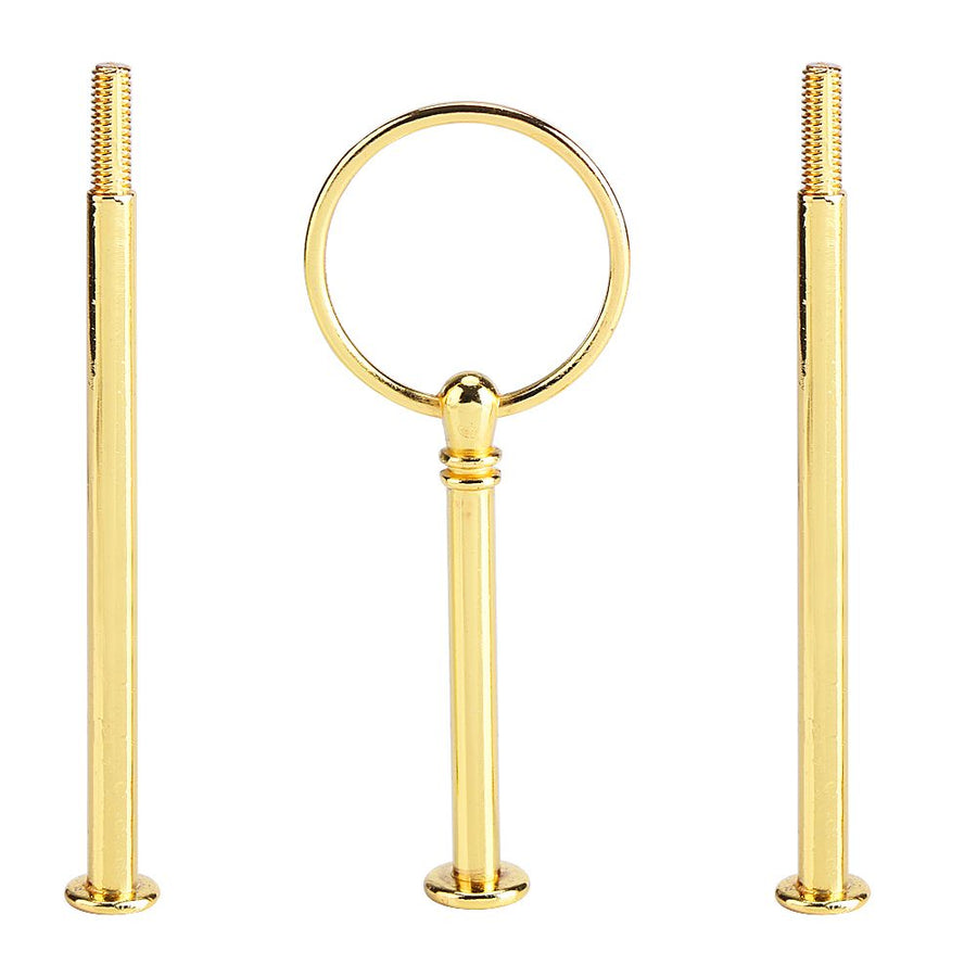 Multi tiers Cake Tray Stand Handle Fruit Plate Hardware Fitting Holder(3-tiers Round Gold)